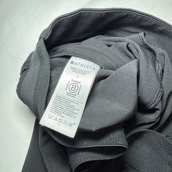 Athleta High Rise Front Seam Straight Pants Womens 6 Black Pockets Pull On EUC - Picture 5 of 14